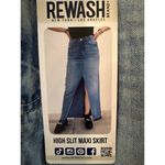 REWASH NEW ‎ Denim High Slit Maxi Skirt, Juniors Size 5, Women's Photo 2