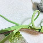 Schutz Women’s Mayte Lime Green Leather Acrylic Block Heel Sandal size 6.5 Photo 10