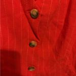 Draper James  orange striped Linen Suit Vest size large Photo 6