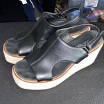 Corkys Black Vegan Leather Jute Wedge Sandals Size 9 Photo 9