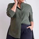 Aday Something Borrowed Long Sleeve Blouse Shirt Top Moss Green Size L Photo 1