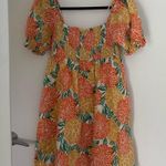 House of Harlow 1960 Linen orange yellow Poplin mini dress Medium Photo 2