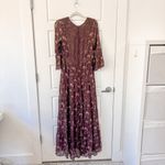 Ulla Johnson Aurora Silk Georgette Maxi Dress Long Sleeve Floral Plum Photo 6