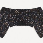 Ba&sh Topaz Floral Crop Top in Black, Size L, NWT Photo 6