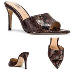 L'Agence Lolita 85mm Snake Embossed Leather Sandals Heels in Chocolate EU 38 Photo 0