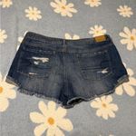 American Eagle  Outfitters Dark Blue Distressed Jean Shorts - Tom Girl Shortie Photo 1