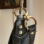 Coach Black Leather Shoulder Bag with Gold Accents Photo 3