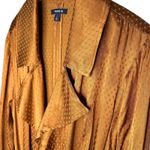 Torrid Jacquard Satin Trench Coat Size 2 Rust Copper Belted Longline Jacket Photo 4