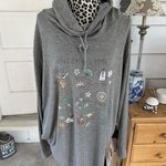 Disney NEW PRINCESS Icons Long SLEEVE SHIRT WOMEN'S SZ 2X Gray Funnel Neck G4 Photo 1