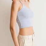 Madewell One Shoulder Crop Tank In Sleekhold Ribbed Peri Blue S NWT Photo 1