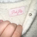 Pink Lily Small Ivory White Embellished Pearl Sweater Holiday Winter Mini Dress Photo 6
