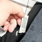 Amanda Smith  Dress Women Sz 6P Floral Embroidered Sleeveless Black Cotton Mini Photo 2