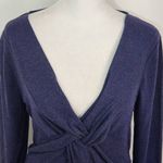 One World  Navy Knit Top with Twist Accent NWT Size Small Dark Blue Top Photo 1