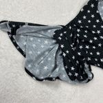 Boohoo Cold Shoulder Crop Top Womens Size 8 Black White Stars Print Bell Sleeves Photo 6