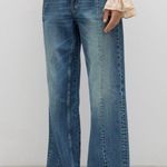 Mango Women’s Sz 8 Straight Jeans with Decorative Seams Photo 0