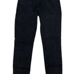 Just Black  - Cropped Skinny Jeans with Fringe Hem in Washed Black Photo 0
