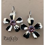 Handcrafted earrings with sparkly Aurora crystal Gold Photo 4