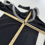 Parker Blouse Womens Medium Black Bellini Silk Contrast Collar Lace Trim Top Photo 5