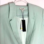 Habitual  Nat boxy linen blend blazer in sky gray Photo 4