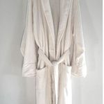 Pottery Barn  Womens Size XL Plush Long Bath Robe Ivory Belted Pockets‎ Luxury Photo 0