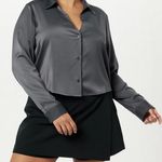 The Drop Women's Harlow Silky Cropped Blouse Photo 0