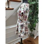 Forever 21  Women White Floral Polyester ShortSleeve RoundNeck Knee Length Dress L Photo 5