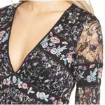 Free People New  Cherry Blossom Embroidered Black Floral Mini Dress Women Size 0 Photo 3