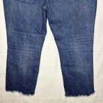 We The Free  Crop Jeans Blue High-Rise Button-Fly Raw Hem Sz 31x25 Stretch Photo 6