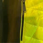 Calvin Klein  Women Performance Puffer Jacket XL Mixed Media Neon Yellow Black Photo 9