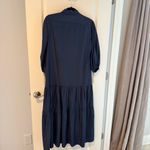 Ann Mashburn  Navy Blue Midi Button Down Dress | S Photo 9