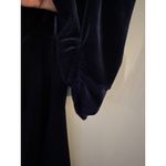Susan Graver Navy Velvet Cardigan & Tank Top Twin Set Ruched Sleeve Size Large Photo 3