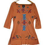 Angie  Embroidered Tunic Top Boho Hippie Summer Beachy Vacation Festival Size S‎ Photo 0