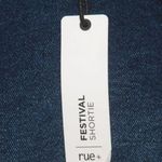 NWT Rue + High Rise Festival Shortie Jean Shorts Size 20 Lace Front Raw Edge Hem Blue Photo 4