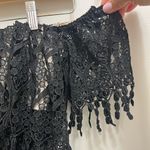 Stone Cold Fox  Iowa Lace Fringe Mini Dress Off Shoulder Black Photo 5