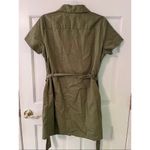 a.n.a (NWT)  Women’s Olive Green Cargo Utility Button-down Mini Dress Tie Waist Photo 2