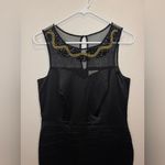 ECI  New York‎ Y2K Beaded Mesh Black Taffeta Cocktail Dress Size 10 Photo 2