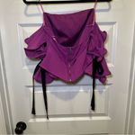 Lulumari  Purple Wired Ruffle Off Shoulder Blouse size S Photo 6