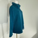 Chico's Chico’s Quilted Style Pull Over Cowl Neck Turquoise Sweater w Side Zip Size L Photo 1