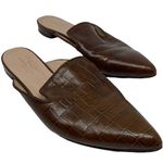 Brenda Zaro Leather Mule Slip On Leather Croc Style Shoes Size 42 Photo 0