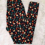 LuLaRoe  Bird Print Red Blue Cream OSFA Leggings Photo 0