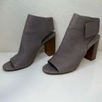 Vince Faye Gray Leather Open Toe Cutout Slingback Block Heel Booties 7.5 Photo 4