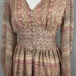 House of Harlow  1960 Women's Chiffon Dress Button Metallic Bohemian Small Photo 3