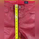 AG Adriano Goldschmied NWOT  Women's 27R Bold Red Coated Skinny Jeans Photo 7