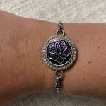 Silver & Purple Flower Adjustable Bracelet Photo 1