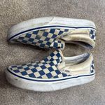 Vans Blue White Checkered Print Slip On Sneakers Size 6.5 Photo 2