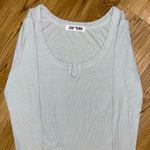 Joah Brown ‘Steel’ Blue Grey Henley Long Sleeve Vintage Style T Shirt Top, S / M Photo 4