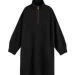 Scotch & Soda Oversized Sweater Sweatshirt Dress with Zipper Black Size L Photo 1