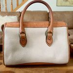 Dooney & Bourke Vintage Leather Brown & White Satchel Photo 3
