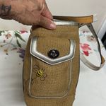 Coach Vintage Limited Edition Straw Burlap Bee Flower Satchel Tote Purse Photo 2