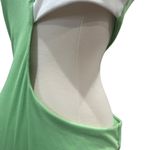 Zaful Lime Green White One Piece Cutout Swimsuit Photo 2